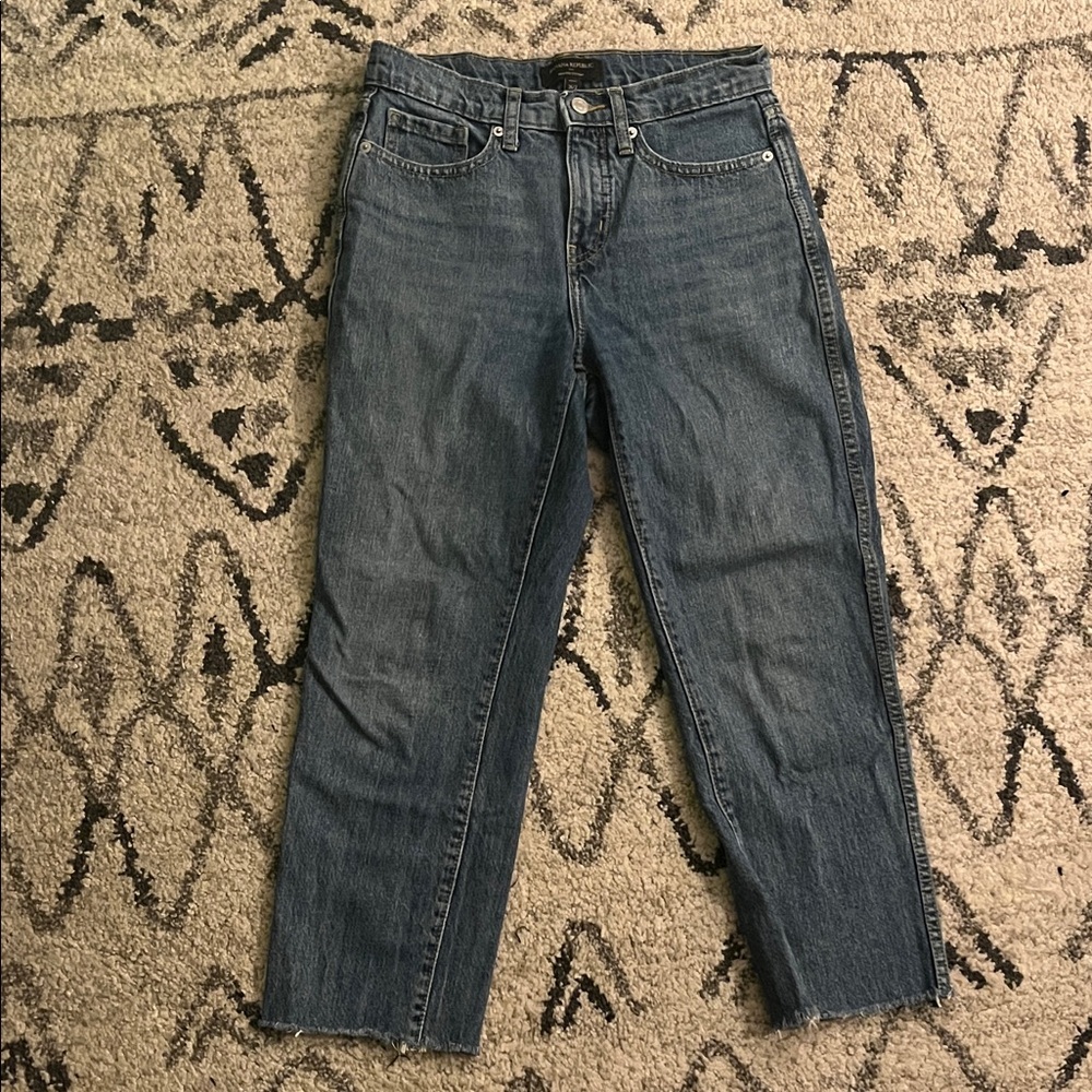 Banana Republic High Rise Straight Cropped Jeans